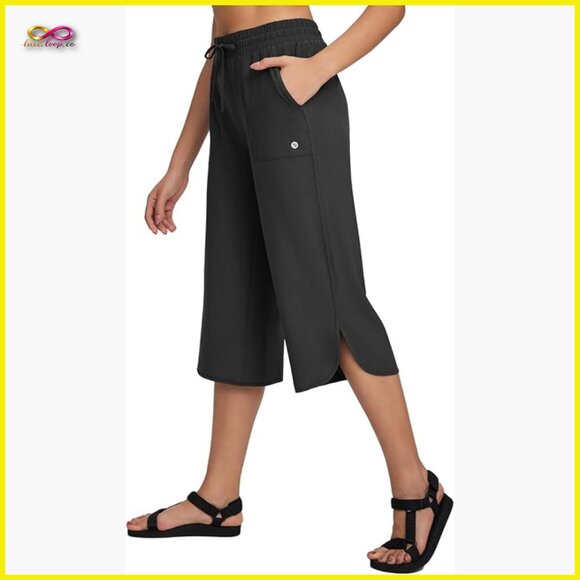 Wide Leg Capri Pants Lightweight Quick Dry UPF50+ Casual Hiking Sweatpants